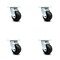 Service Caster 4 Inch Rubber on Steel Caster Set with Roller Bearing and Swivel Lock SCC SCC-30CS420-RSR-BSL-4 - alternate 1